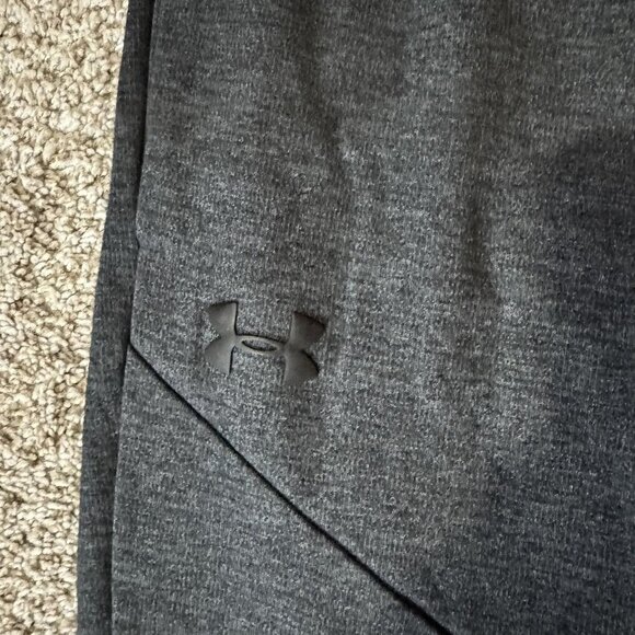 Under Armour Jogger Pants Mens Medium Black Gray Fitted Tapered Athletic 1347273 - Picture 4 of 11